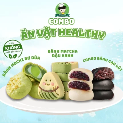 [ĂN VẶT HEALTHY] Bánh Mochi Bơ Dừa, Bánh Matcha Đậu Xanh, Combo Bánh Gạo Lứt Shin Food Ít Đường, Ít Calo