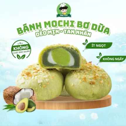 Bánh Mochi Bơ Dừa Ít Đường Ít Calo Nhân Bơ Shin Food Mềm Dẻo Thơm Ngon Dành Cho Người Ăn Kiêng Healthy