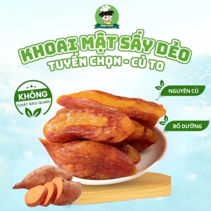 Khoai Lang Mật Đà Lạt Sấy Dẻo Không Đường, Khoai Mật Đóng Gói Riêng Từng Củ Siêu Ngon Siêu Dinh Dưỡng
