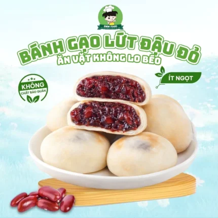 Bánh Gạo Lứt Đậu Đỏ Ăn Kiêng Ít Calo Shin Food Mềm Dẻo Thơm Ngon Healthy Tốt Cho Sức Khỏe