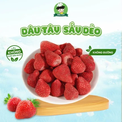 Dâu Tây Đà Lạt Sấy Dẻo Không Đường Vị Chua Ngọt Tự Nhiên, Thơm Ngon, Tốt Cho Sức Khỏe